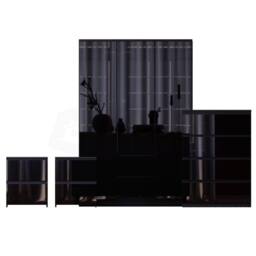 Home Discount Vida Designs Glinton 4Pc Bedroom Set(2Dr Bedsidex2, 4Dr Chest, Wardrobe) in Black - thumbnail 5
