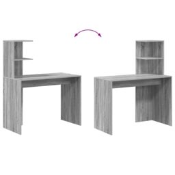 Berkfield Home Grey Writing Desk Grey Sonoma Particle board Standard desk size - thumbnail 8