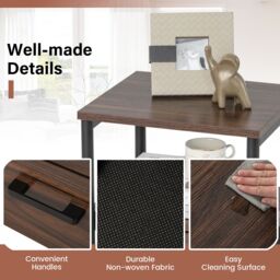 Costway Industrial Nightstand Bedside End Table with 2 Fabric Drawers Storage Shelf - thumbnail 5