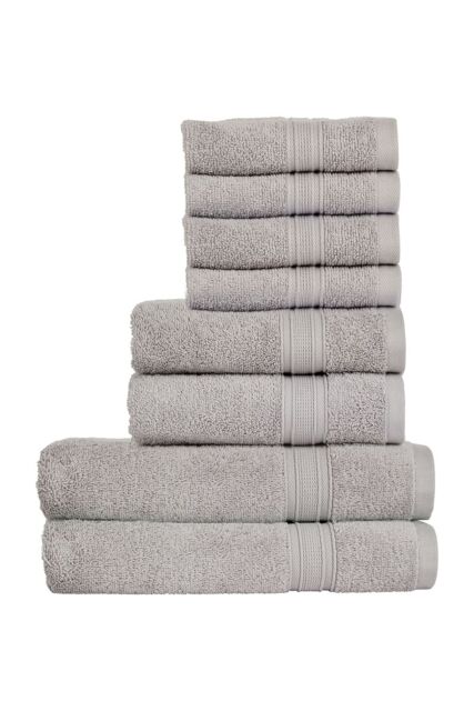 CHRISTY 'Serene' Soft Tone 100% Combed Cotton 8 Piece Towel Bale in Light Grey - image 1