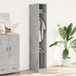 Berkfield Home Wardrobe Concrete Grey 30x50x200 cm Engineered Wood - Size: 30 x 50 x 200 cm - thumbnail 3