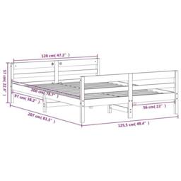 Berkfield Home Bed Frame without Mattress 120x200 cm Solid Wood Pine in Natural - Size: Small Double - thumbnail 9