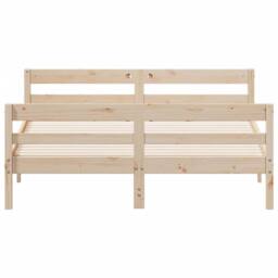 Berkfield Home Bed Frame without Mattress 120x200 cm Solid Wood Pine in Natural - Size: Small Double - thumbnail 4
