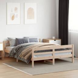 Berkfield Home Bed Frame without Mattress 120x200 cm Solid Wood Pine in Natural - Size: Small Double - thumbnail 2