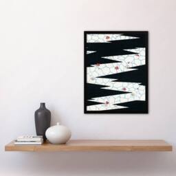 Artery8 Shin Bijutsukai Framed Wall Art Print Flowers On Footpath Pattern in White - Size: A4 - thumbnail 2