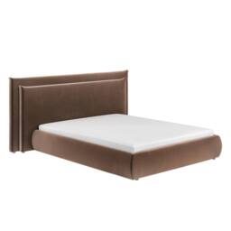 Solace+Co Sigrid Chocolate Velvet Cushion Headboard Ottoman Bed in Brown - Size: King - thumbnail 5