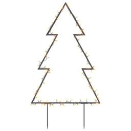 Berkfield Home Christmas Light Decoration with Spikes Tree 80 LEDs 60 cm in Black