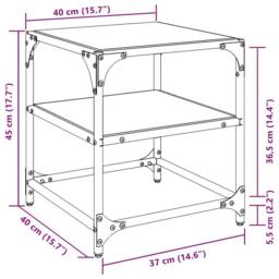 Berkfield Home Coffee Table with Transparent Glass Top 40x40x45 cm Steel in Black - Size: 40 x 40 x 45 cm - thumbnail 9