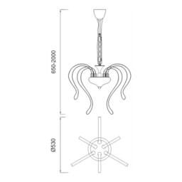 Netlighting Versailles Pendant LED Light 57W 2733lm 3000K Chrome White Acrylic in Grey - thumbnail 2