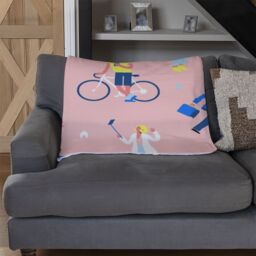 Benjamin Tate Design Different People With Mobile Phones & Gadgets Blanket in Natural - Size: 120 cm x 150 cm - thumbnail 2