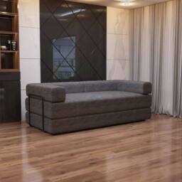 Sliding Wardrobes 4U Convertible Sofa Bed 3 Seater Sherpa Fabric Sofa in a Box in Grey - thumbnail 4