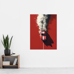 "Artery8 Wall Art Print Red Luxury Car Fumes Speed Petrolhead Bold Man Cave Dad Poster - Size: W12"" x H16""" - thumbnail 4