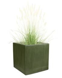Dibor X-Large Sage Green Ribbed Finish Fibre Clay Indoor Outdoor Garden Plant Pots Houseplant Flower Planter H44 x W44cm - Size: Large - thumbnail 2
