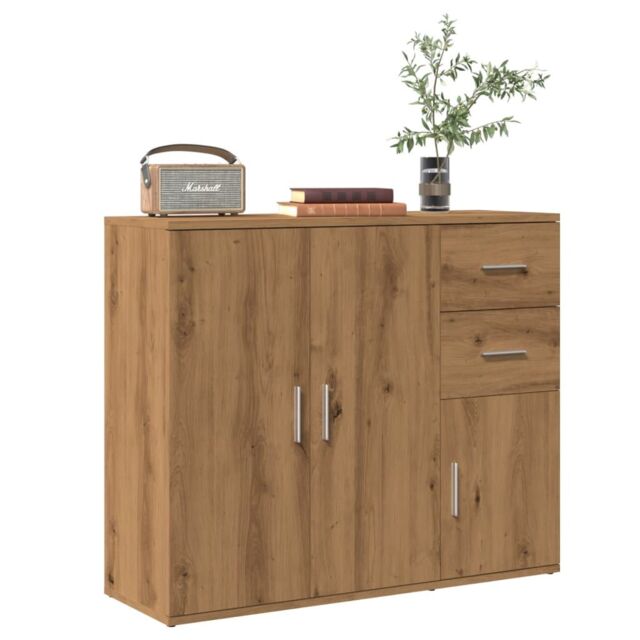 Berkfield Home Sideboard Artisan Oak 91x29.5x75 cm Engineered Wood in Brown - image 1