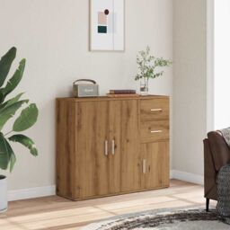 Berkfield Home Sideboard Artisan Oak 91x29.5x75 cm Engineered Wood in Brown - thumbnail 3