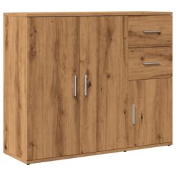 Berkfield Home Sideboard Artisan Oak 91x29.5x75 cm Engineered Wood in Brown - thumbnail 2