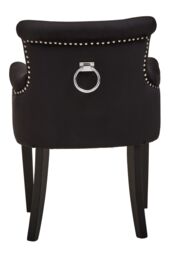 Orsina Ringback Velvet Armchair for Living Room, Classic Indoor Chair with Tufting, Angular Wooden Leg Chair in Black - thumbnail 2