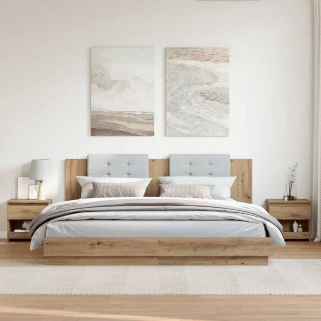 Berkfield Home Elegant Bedside Cabinets 2 pcs Artisan Oak 40x30x39 cm Engineered Wood in Brown - Size: 40 x 30 x 39 cm - image 1