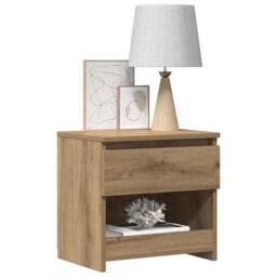 Berkfield Home Elegant Bedside Cabinets 2 pcs Artisan Oak 40x30x39 cm Engineered Wood in Brown - Size: 40 x 30 x 39 cm - thumbnail 2