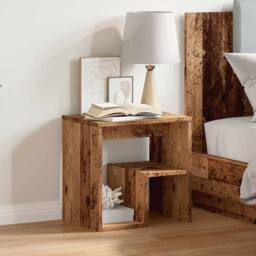 Berkfield Home Bedside Cabinet Old Wood 40x30x40 cm Engineered Wood in Brown - Size: 40 x 30 x 40 cm - thumbnail 4