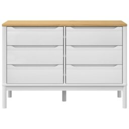 Berkfield Home Chest of Drawers FLORO White Solid Wood Pine - thumbnail 5