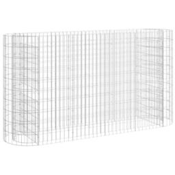 Berkfield Home Gabion Raised Bed Galvanised Iron 190x50x100 cm in Silver - Size: 190 x 50 x 100 cm - thumbnail 2