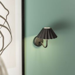 ValueLights Avery Rechargeable Easy Fit Wall Touch Light Fitting Single in Black - thumbnail 1