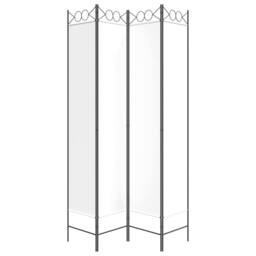 Berkfield Home 4-Panel Room Divider White 160x220 cm Fabric - thumbnail 4