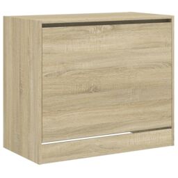 Berkfield Home Shoe Cabinet Sonoma Oak 80x42x69 cm Engineered Wood in Brown - Size: 80 x 42 x 69 cm - thumbnail 4
