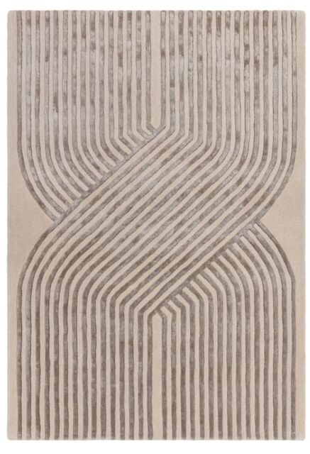 The Rug Shop UK Cream Handmade Modern Easy to clean Striped Area Rug - Size: 200 cm x 300 cm - image 1