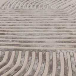 The Rug Shop UK Cream Handmade Modern Easy to clean Striped Area Rug - Size: 200 cm x 300 cm - thumbnail 2