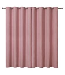 Smart Living Textured Print Eyelet Lined Curtains for Bedroom & Living - 2 Panels in Pink - Size: 167 cm width x 137 cm drop - thumbnail 2