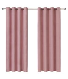 Smart Living Textured Print Eyelet Lined Curtains for Bedroom & Living - 2 Panels in Pink - Size: 167 cm width x 137 cm drop - thumbnail 7