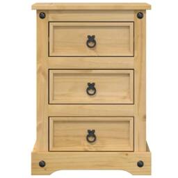 Berkfield Home Bedside Cabinet Corona 45x35x64 cm Solid Wood Pine in Brown - Size: 45 x 35 x 64 cm - thumbnail 4