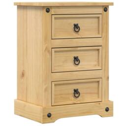 Berkfield Home Bedside Cabinet Corona 45x35x64 cm Solid Wood Pine in Brown - Size: 45 x 35 x 64 cm - thumbnail 2