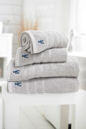 Lobster Creek Kaleidoscope 550gsm Combed Cotton Towels in Silver