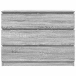 Berkfield Home Sideboard Grey Sonoma 100x35x76 cm Engineered Wood - Size: 100 x 35 x 76 cm - thumbnail 6