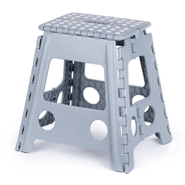 Nordara Large Foldable Plastic Step Stool Home Kitchen Storage in Grey - image 1