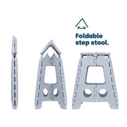 Nordara Large Foldable Plastic Step Stool Home Kitchen Storage in Grey - thumbnail 5