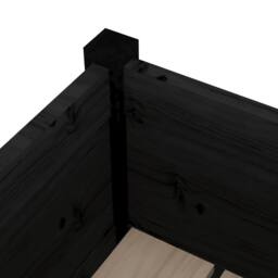 Berkfield Home Garden Planters 2 pcs Black 70x70x70 cm Solid Pinewood - Size: 70 x 70 x 70 cm - thumbnail 6