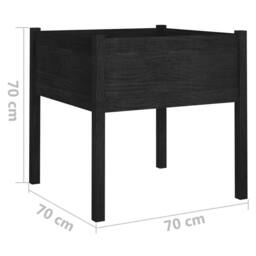 Berkfield Home Garden Planters 2 pcs Black 70x70x70 cm Solid Pinewood - Size: 70 x 70 x 70 cm - thumbnail 8
