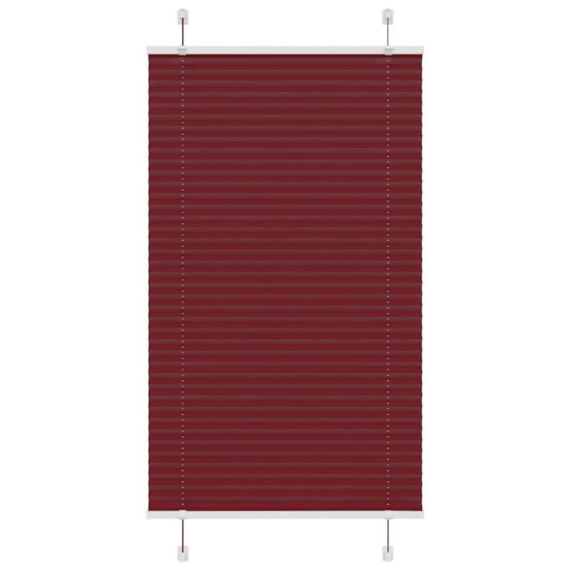 Berkfield Home Pleated Blind Bordeaux Red 80x150 cm Fabric Width 79.4 cm Polyester - image 1