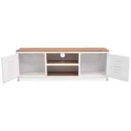Berkfield Home TV Cabinet 120x30x40 cm White - Size: 120 x 30 x 40 cm - thumbnail 4