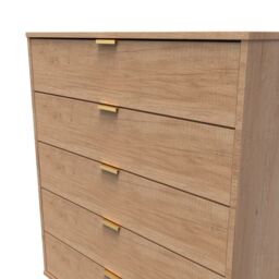 Ready Assembled 2 U Fuji 5 Drawer Chest (Ready Assembled) in Natural - thumbnail 4
