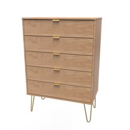 Ready Assembled 2 U Fuji 5 Drawer Chest (Ready Assembled) in Natural - thumbnail 3