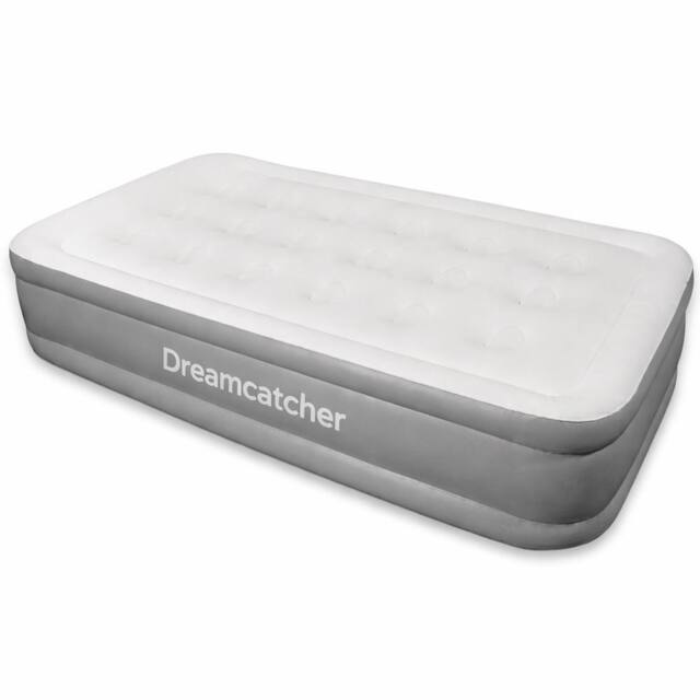 Futura Inflatable Mattress PVC Plush Camping Air Bed 195X96cm Single Size in Grey - image 1