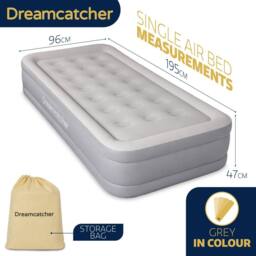 Futura Inflatable Mattress PVC Plush Camping Air Bed 195X96cm Single Size in Grey - thumbnail 9