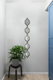 "MirrorOutlet Black Metal Framed Tear Drop Wall Mirror 49"" X 6"" (124CM X 15CM) - Size: 1 Pack" - thumbnail 1