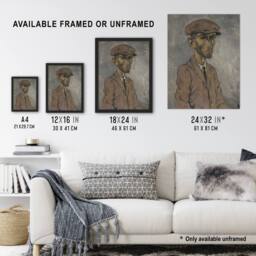 "Artery8 Artists Self Portrait Arnold Weisz Kubincan Wall Art Poster Print in Grey - Size: W24"" x H32""" - thumbnail 3