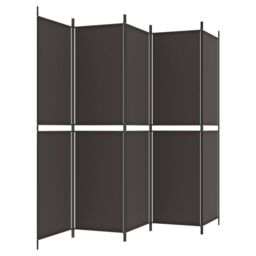 Berkfield Home 5-Panel Room Divider Brown 250x200 cm Fabric - thumbnail 4